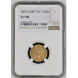 1894 Gold Half-Sovereign NGC AU 58