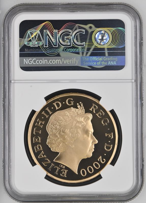 2000 Gold 5 Pounds (Crown) Millennium Proof NGC PF 69 ULTRA CAMEO Box & COA - Image 2 of 2