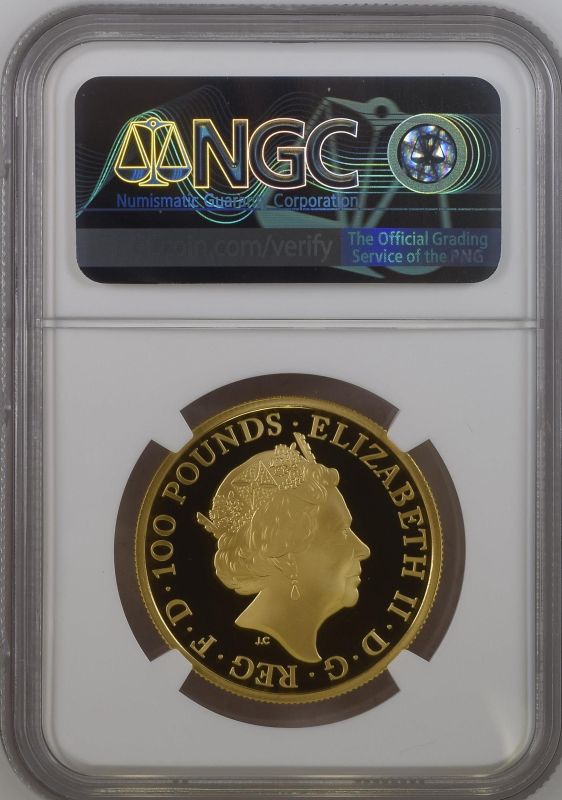 2021 Gold 100 Pounds (1 oz.) Britannia 2021 Proof NGC PF 70 ULTRA CAMEO - Image 2 of 2