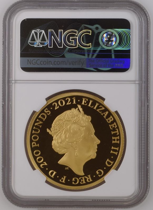 2021 Gold 200 Pounds (2 oz.) 95th Birthday of Her Majesty the Queen Proof NGC PF 70 ULTRA CAMEO - Image 2 of 2