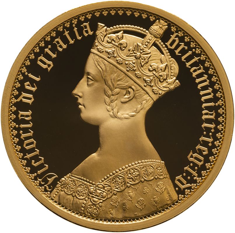 2021 Gold 200 Pounds (2 oz.) Gothic Crown Victoria Portrait Proof Plain Edge Box & COA