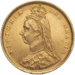 1887 Gold Half-Sovereign No JEB