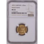 1893 Gold Half-Sovereign Veiled head NGC MS 64