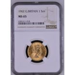 1962 Gold Sovereign NGC MS 65