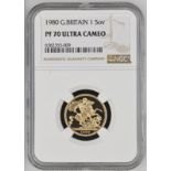 1980 Gold Sovereign Proof NGC PF 70 ULTRA CAMEO