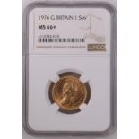 1976 Gold Sovereign NGC MS 66+