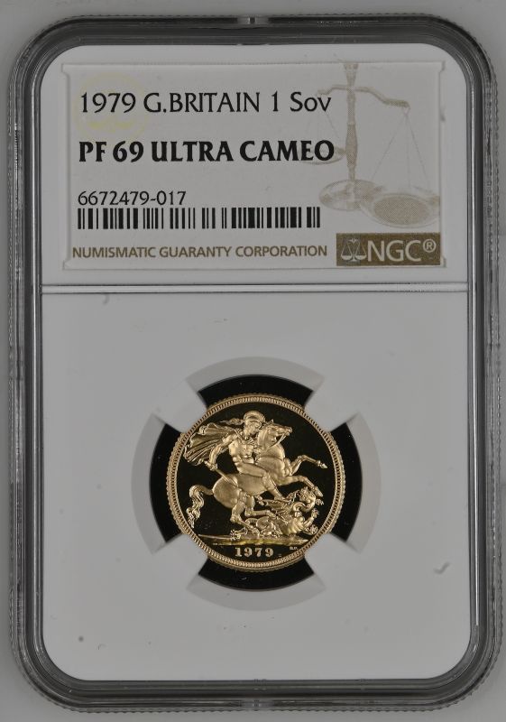 1979 Gold Sovereign Proof NGC PF 69 ULTRA CAMEO Box & COA