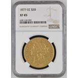 United States Double Eagle 1877 CC Gold 2 Eagles NGC XF 45