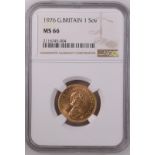 1976 Gold Sovereign NGC MS 66