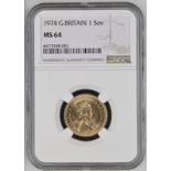 1974 Gold Sovereign NGC MS 64