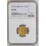 1896 Gold Half-Sovereign NGC AU 58