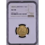 1824 Gold Sovereign NGC AU 58