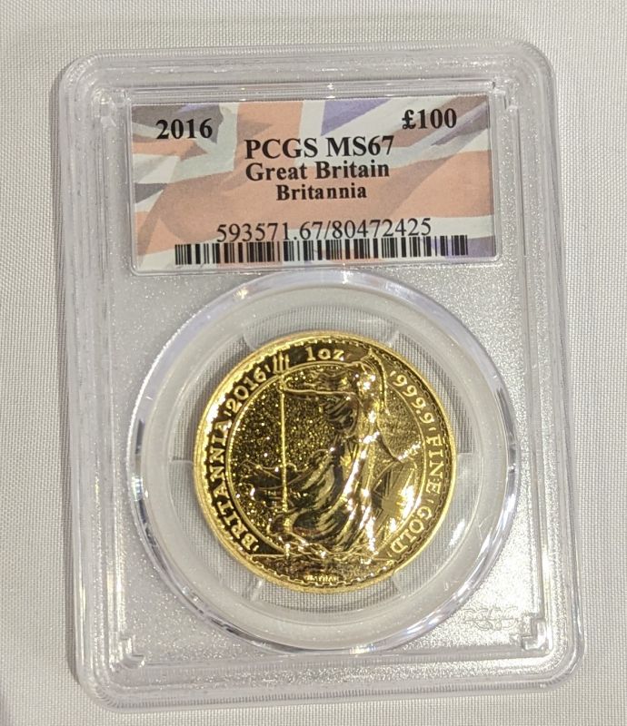 2016 Gold 100 Pounds (1 oz.) Britannia PCGS MS67