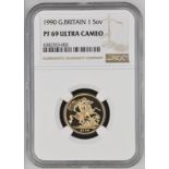 1990 Gold Sovereign Proof NGC PF 69 ULTRA CAMEO