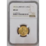 1915 Gold Half-Sovereign NGC MS 63