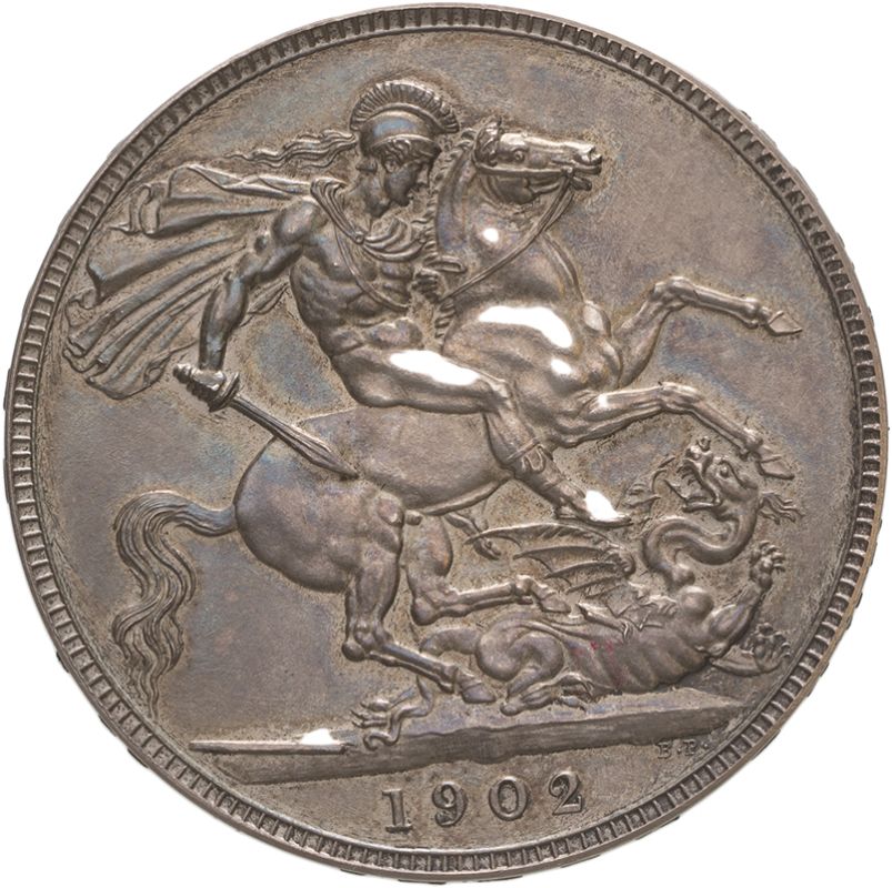 United Kingdom, Edward VII, 1902 Silver Crown - Image 2 of 2