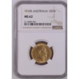 1910 S Gold Sovereign NGC MS 62