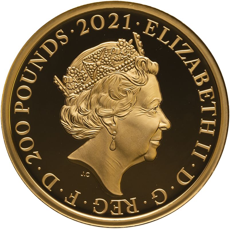 2021 Gold 200 Pounds (2 oz.) Gothic Crown Victoria Portrait Proof Plain Edge Box & COA - Image 2 of 2