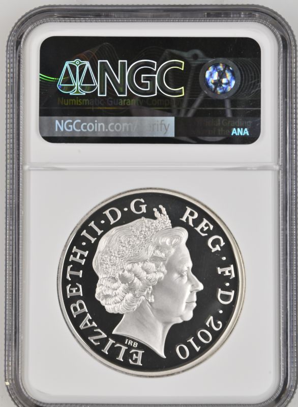 2010 Silver 5 Pounds (Crown) Restoration of the Monarchy Proof Piedfort NGC PF 70 ULTRA CAMEO - Image 4 of 4