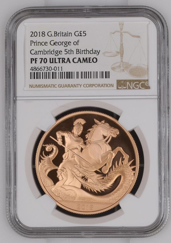 2018 Gold 5 Pounds Prince George Birthday Proof NGC PF 70 ULTRA CAMEO Box & COA - Image 2 of 3