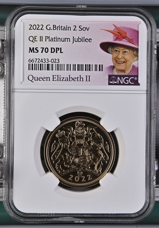 2022 Gold 2 Pounds (Double Sovereign) Platinum Jubilee NGC MS 70 DPL - Image 3 of 4