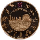 2012 Gold 5 Pounds Olympics Countdown - London Skyline Proof NGC PF 70 ULTRA CAMEO Box & COA