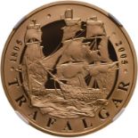 2005 Gold 5 Pounds (Crown) Trafalgar Proof NGC PF 70 ULTRA CAMEO Box & COA