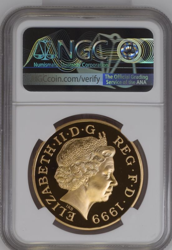 1999 Gold 5 Pounds (Crown) Millennium Proof NGC PF 70 ULTRA CAMEO Box & COA - Image 4 of 4