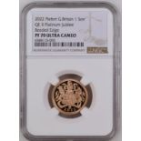 2022 Gold Sovereign Platinum Jubilee Proof Piedfort NGC PF 70 ULTRA CAMEO Box & COA