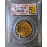 Canada 1913 Gold 10 Dollars George V PCGS MS63