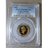 1985 Gold Half-Sovereign Proof PCGS PR70 DCAM