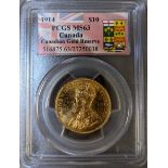 Canada 1914 Gold 10 Dollars PCGS MS63