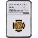 1913 S Gold Sovereign NGC MS 63