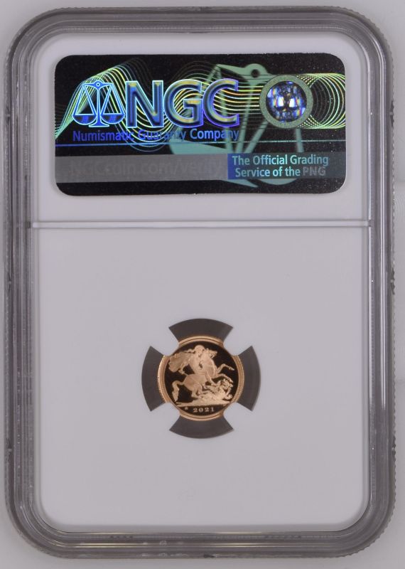 2021 Gold 1/4 Sovereign 95th Birthday privy mark Proof NGC PF 69 ULTRA CAMEO - Image 2 of 2