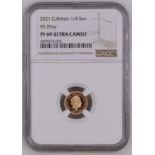2021 Gold 1/4 Sovereign 95th Birthday privy mark Proof NGC PF 69 ULTRA CAMEO