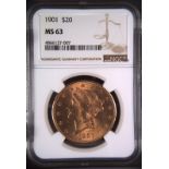 United States 1901 Gold 20 Dollars Liberty Head - Double Eagle NGC MS 63