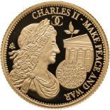 St. Helena 2017 Gold One Pound (1/4 oz.) Charles II - Make Peace and War Proof