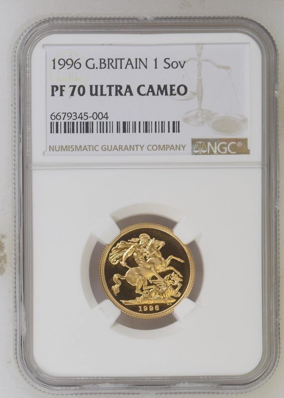 1996 Gold Sovereign Proof NGC PF 70 ULTRA CAMEO