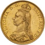 1887 Gold 2 Pounds (Double Sovereign) A/UNC