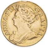 1711 Gold Guinea Fine, polished, ex. mount