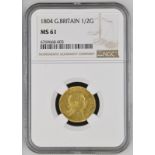 1804 Gold Half-Guinea NGC MS 61