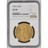 United States 1925 S Gold 20 Dollars Saint-Gaudens; Double Eagle NGC AU 58