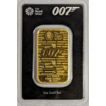 Royal Mint Gold James Bond 007 Gold Bar (1 oz.) In secure plastic card