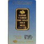 PAMP Gold Mecca gold bar (1 oz.) In secure plastic card