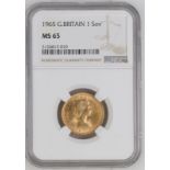 1965 Gold Sovereign NGC MS 65