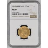 1965 Gold Sovereign NGC MS 64