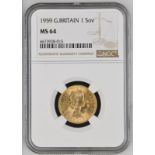 1959 Gold Sovereign NGC MS 64