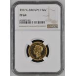 1937 Gold Sovereign Proof NGC PF 64