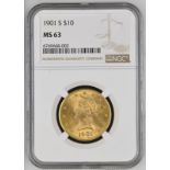United States Eagle 1901 S Gold 10 Dollars NGC MS 63