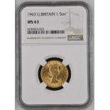 1963 Gold Sovereign NGC MS 63